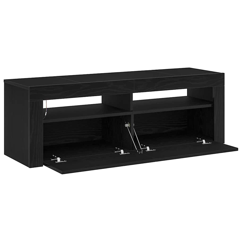 TV-kast met LED Zwart Eiken 120 x 35 x 40 cm Bewerkt hout is nu te koop bij PeponiXL, paradijselijk wonen!