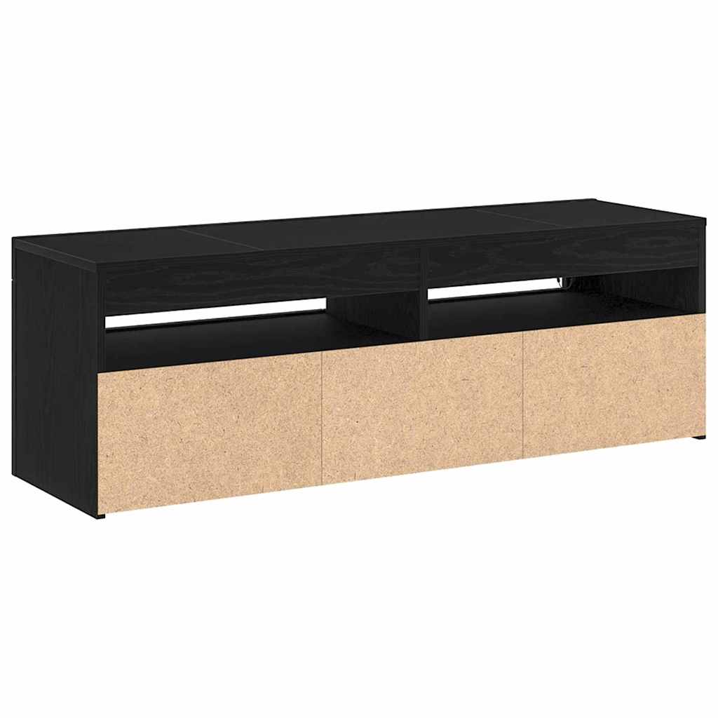 TV-kast met LED Zwart Eiken 120 x 35 x 40 cm Bewerkt hout is nu te koop bij PeponiXL, paradijselijk wonen!