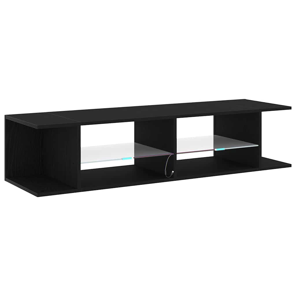 TV-kast Zwart Eiken 135 x 39 x 30 cm Bewerkt hout is nu te koop bij PeponiXL, paradijselijk wonen!
