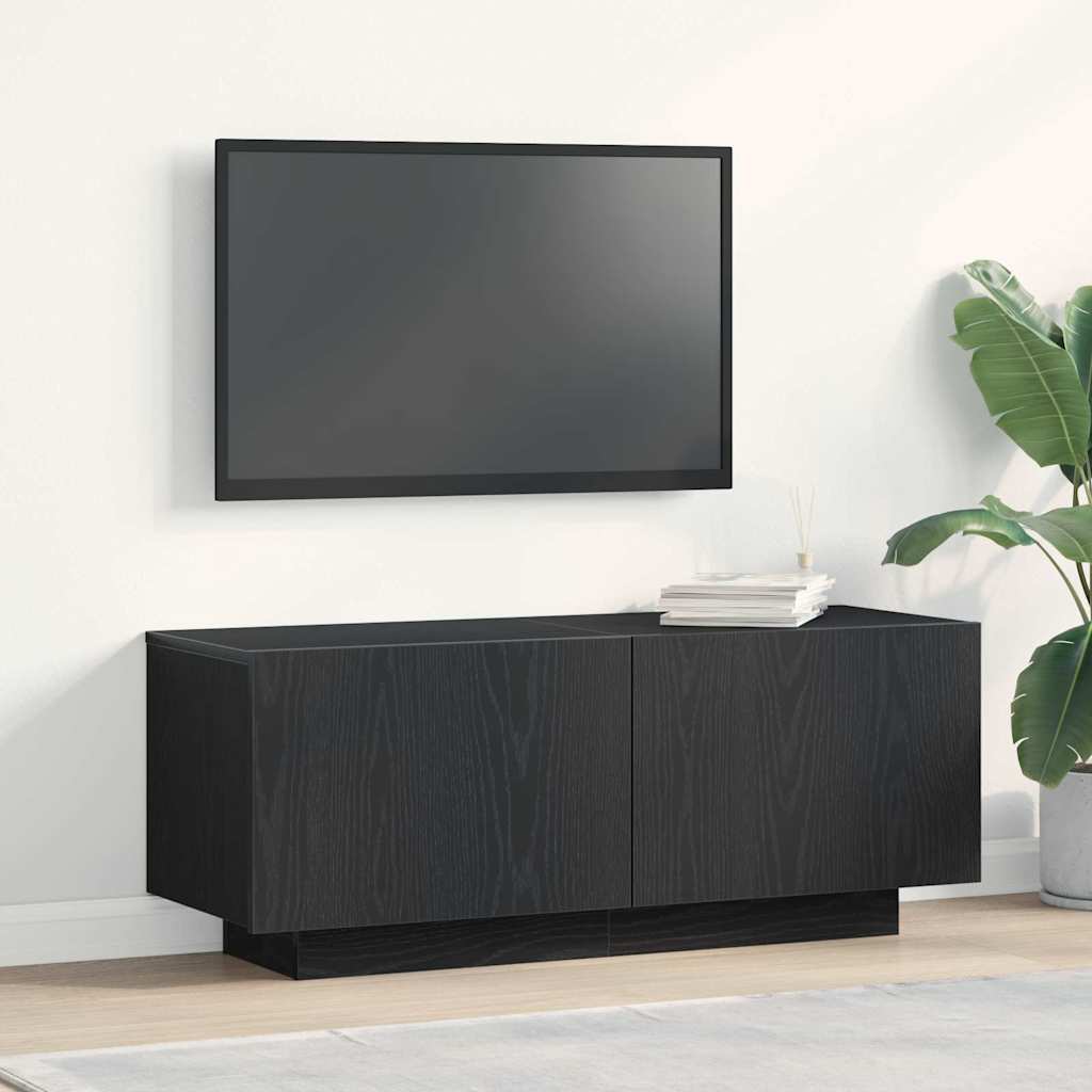 TV-kast Zwart Eiken 100 x 35 x 40 cm Bewerkt hout is nu te koop bij PeponiXL, paradijselijk wonen!