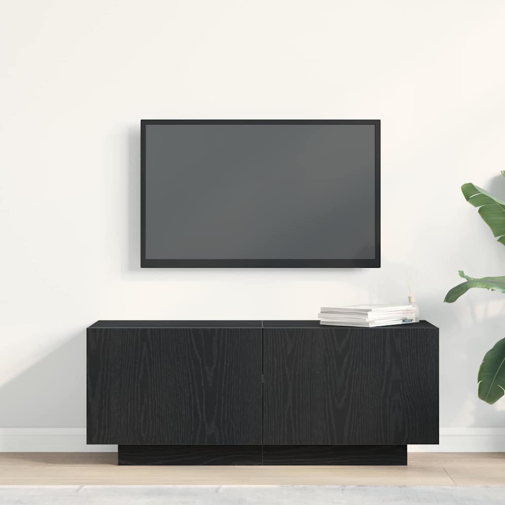 TV-kast Zwart Eiken 100 x 35 x 40 cm Bewerkt hout is nu te koop bij PeponiXL, paradijselijk wonen!