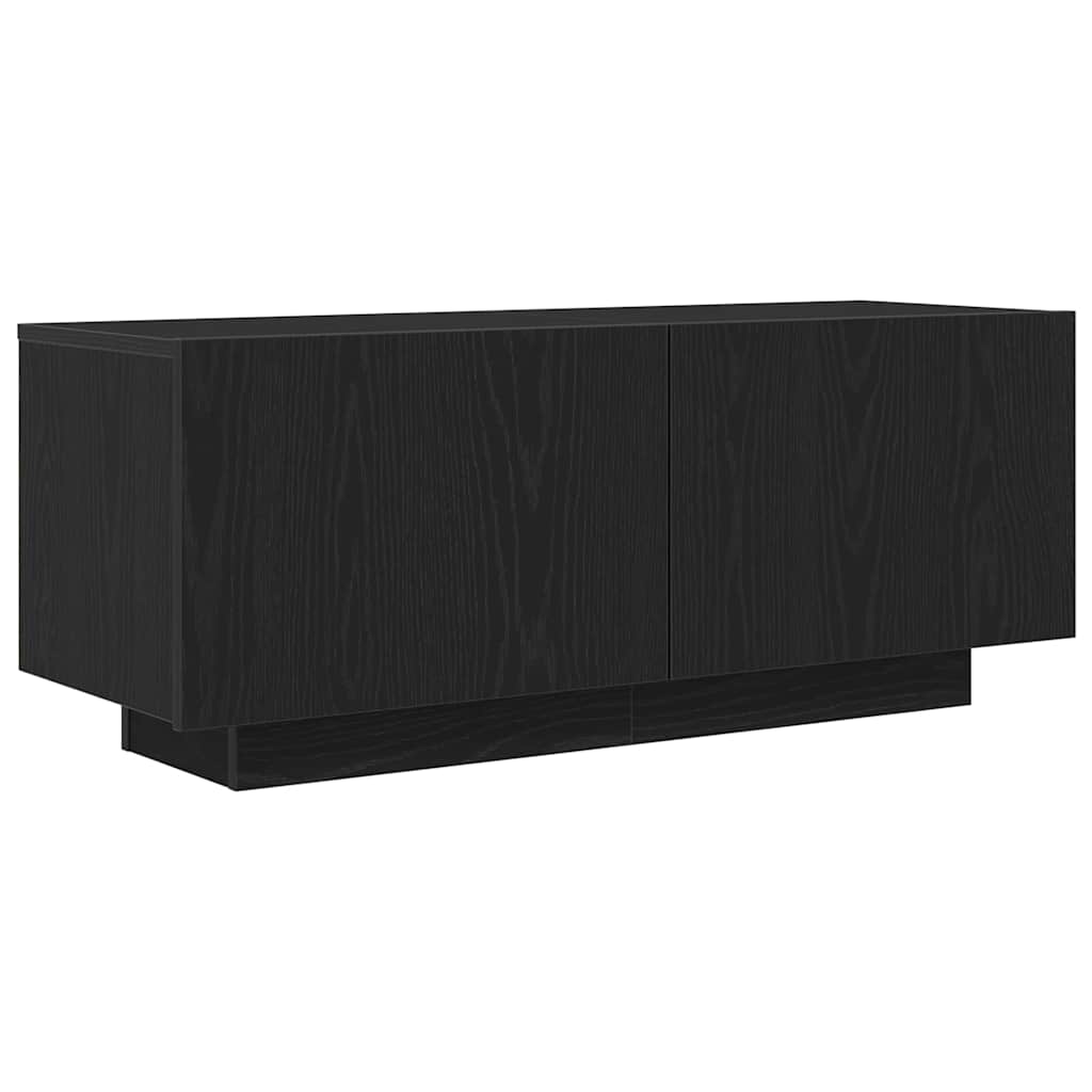 TV-kast Zwart Eiken 100 x 35 x 40 cm Bewerkt hout is nu te koop bij PeponiXL, paradijselijk wonen!