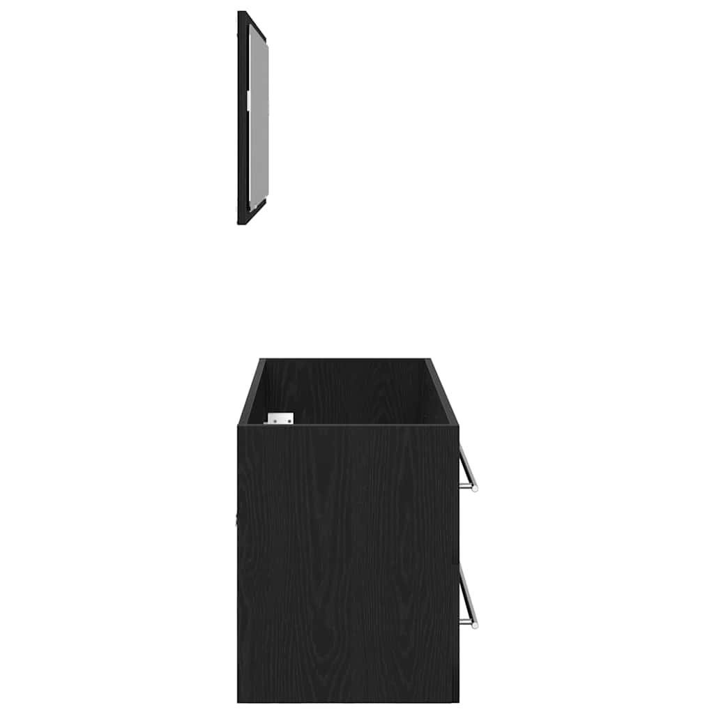 Wasbak Kast met lade Zwart Eiken 90 x 45 x 1.5 cm Bewerkt hout is nu te koop bij PeponiXL, paradijselijk wonen!