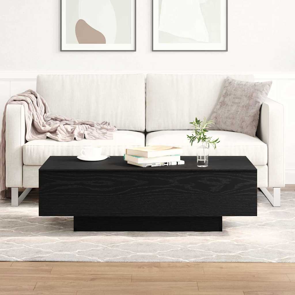 Salontafel Zwart Eiken 100 x 49,5 x 31 cm Bewerkt hout is nu te koop bij PeponiXL, paradijselijk wonen!