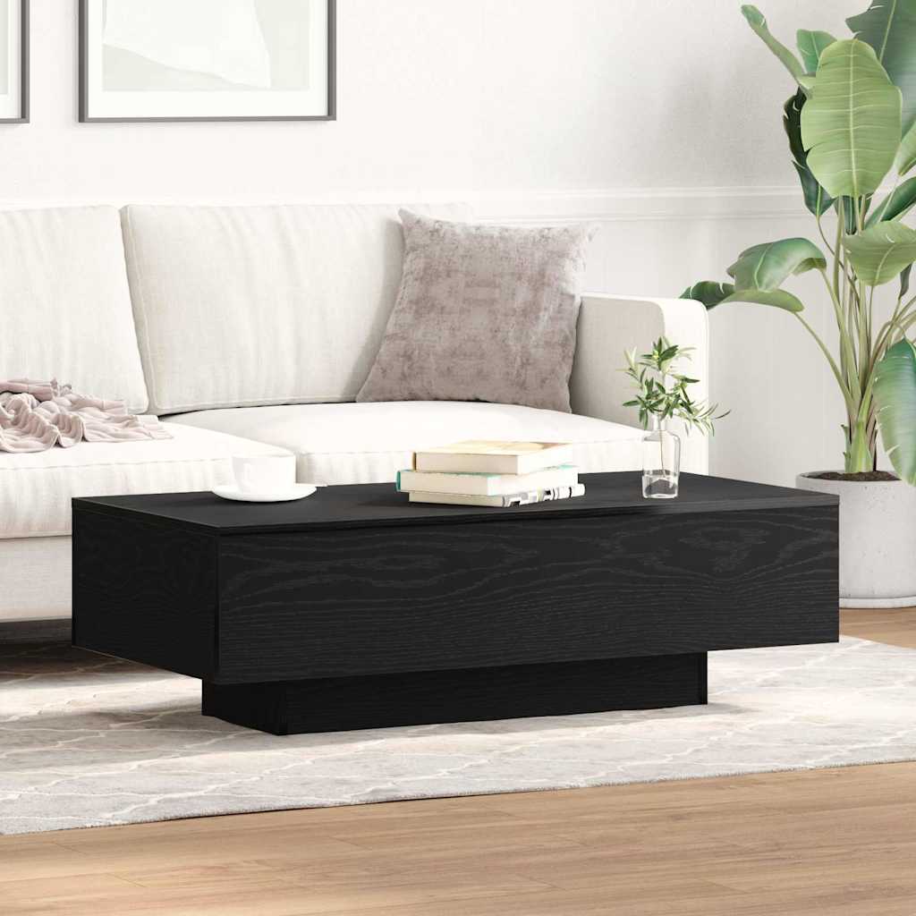 Salontafel Zwart Eiken 100 x 49,5 x 31 cm Bewerkt hout is nu te koop bij PeponiXL, paradijselijk wonen!
