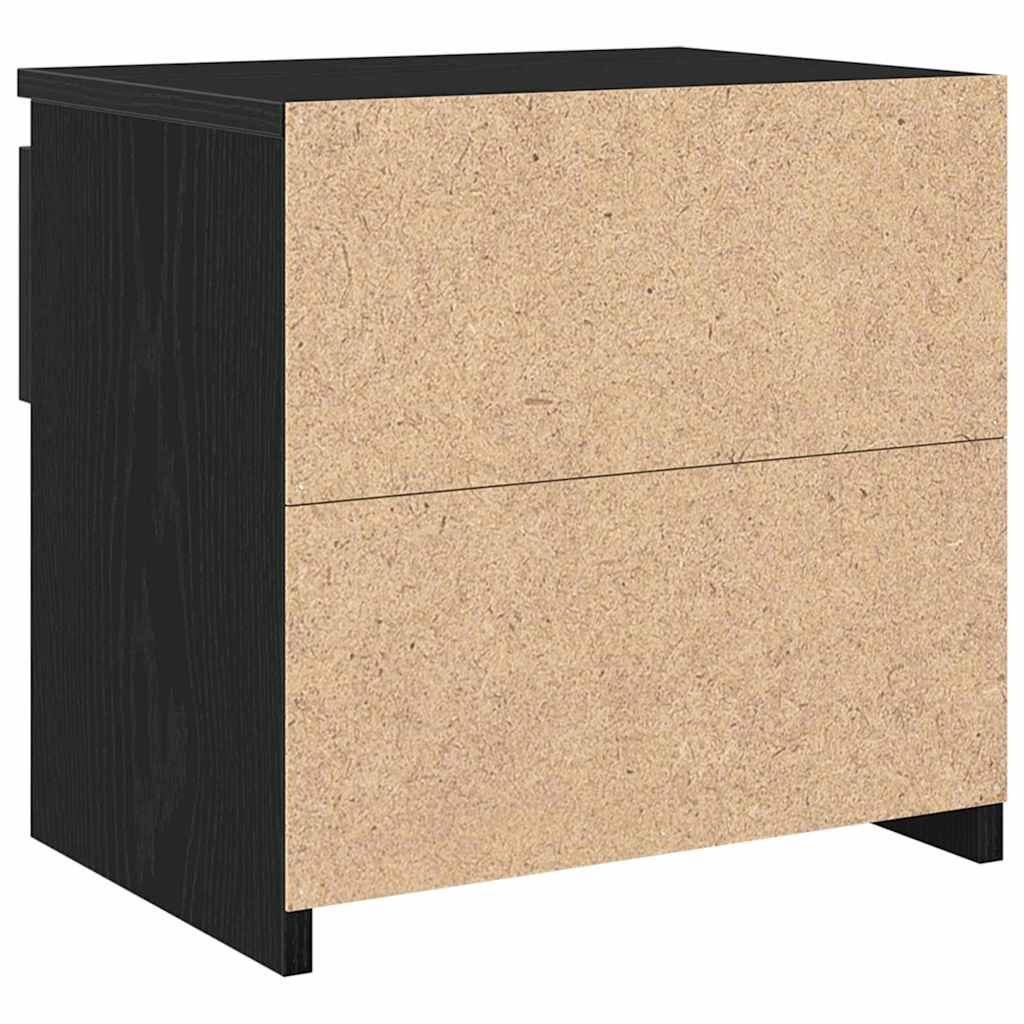 Nachtkastje met lade Zwart Eiken 40 x 30 x 39 cm Bewerkt hout is nu te koop bij PeponiXL, paradijselijk wonen!