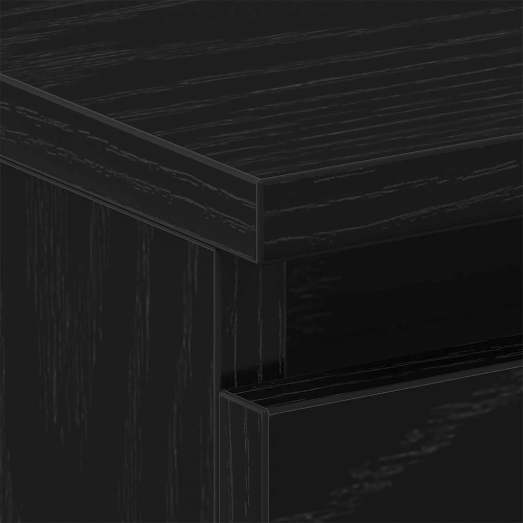 Nachtkastje 2 pcs Zwart Eiken 40 x 30 x 39 cm Bewerkt hout is nu te koop bij PeponiXL, paradijselijk wonen!