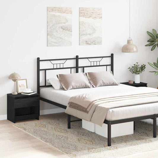 Nachtkastje 2 pcs Zwart Eiken 40 x 30 x 39 cm Bewerkt hout is nu te koop bij PeponiXL, paradijselijk wonen!