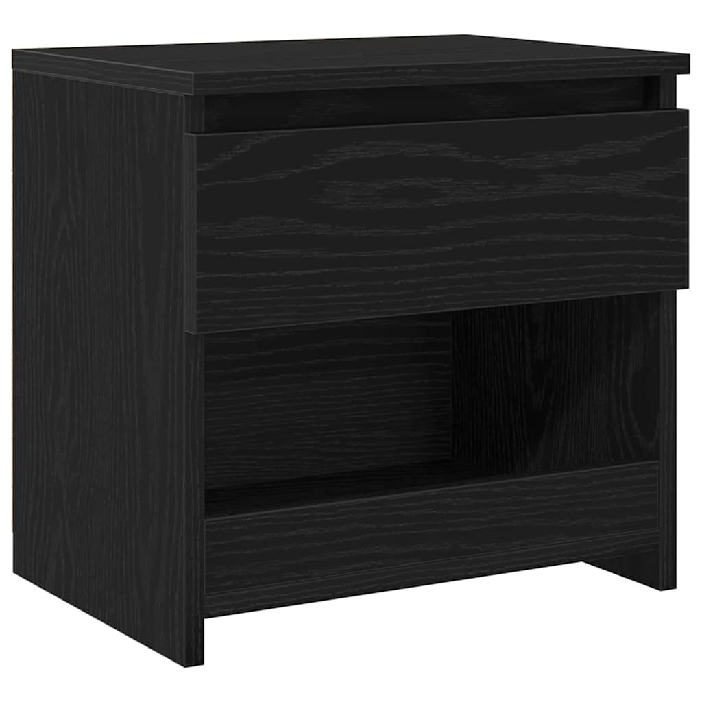 Nachtkastje 2 pcs Zwart Eiken 40 x 30 x 39 cm Bewerkt hout is nu te koop bij PeponiXL, paradijselijk wonen!