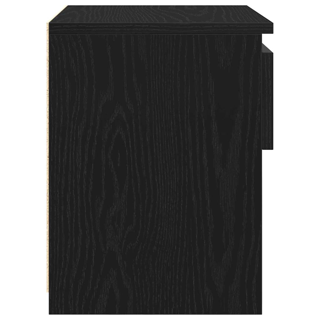 Nachtkastje 2 pcs Zwart Eiken 40 x 30 x 39 cm Bewerkt hout is nu te koop bij PeponiXL, paradijselijk wonen!