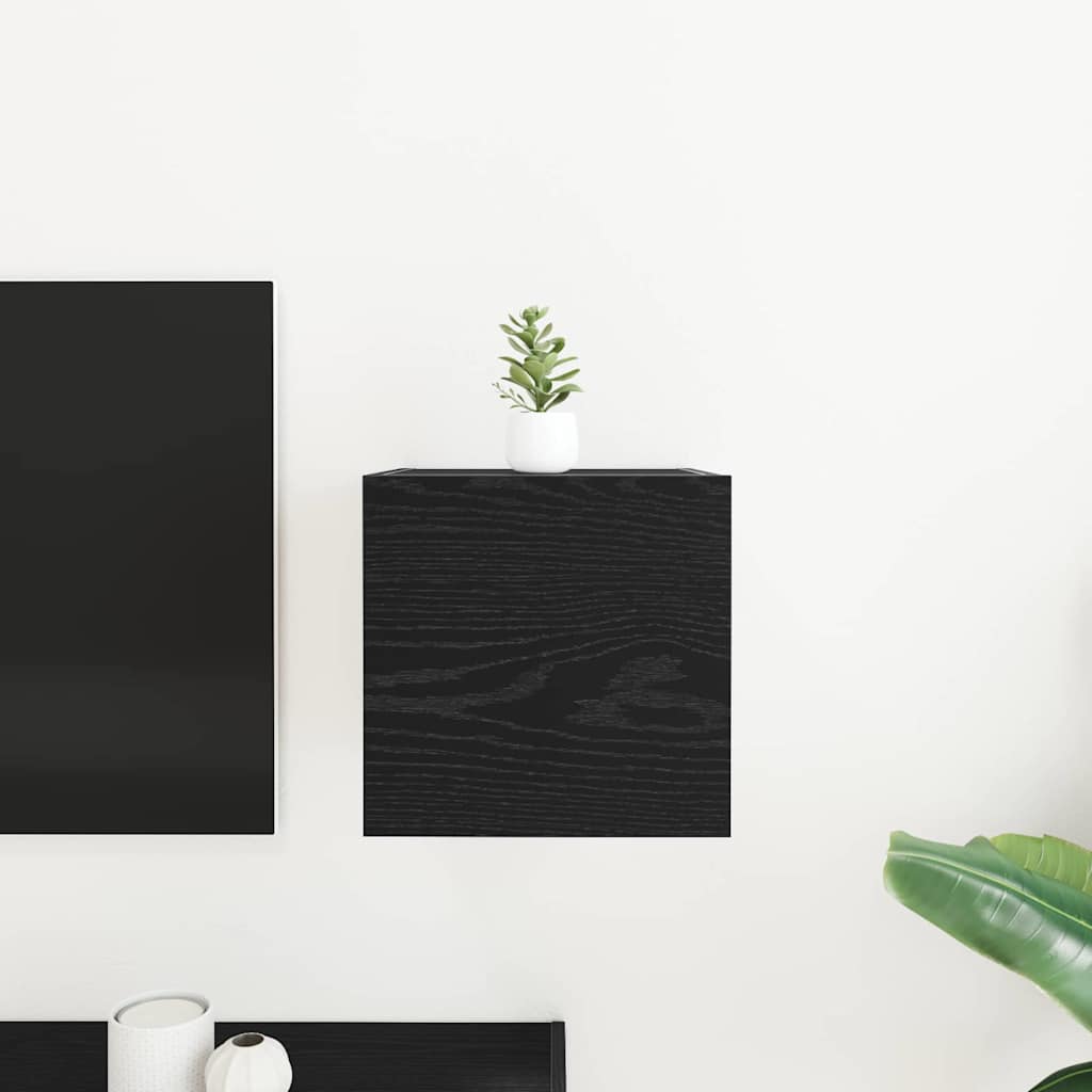 TV-kast Zwart Eiken 30,5 x 30 x 30 cm Bewerkt hout is nu te koop bij PeponiXL, paradijselijk wonen!