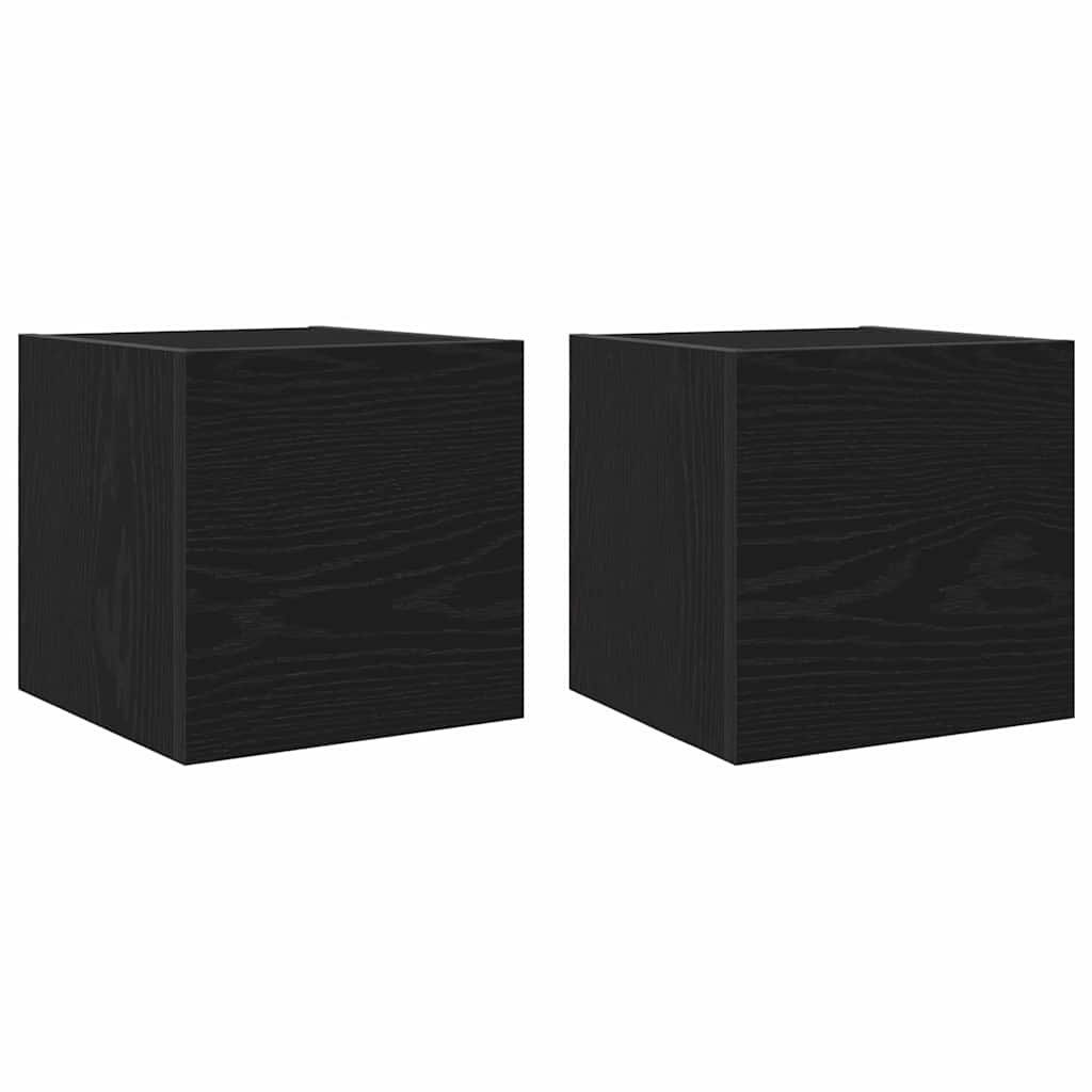 Wandgemonteerde TV-kast 2 pcs Zwart eiken 30,5 x 30 x 30 cm is nu te koop bij PeponiXL, paradijselijk wonen!