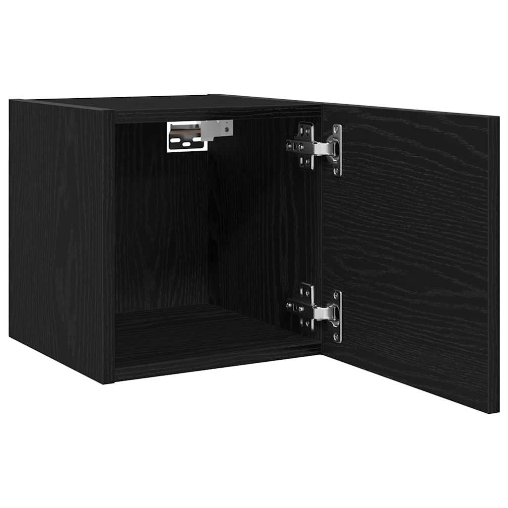 Wandgemonteerde TV-kast 2 pcs Zwart eiken 30,5 x 30 x 30 cm is nu te koop bij PeponiXL, paradijselijk wonen!