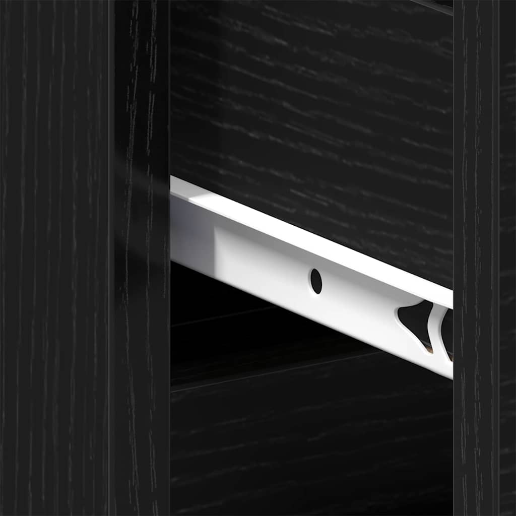 Nachtkastje met lade Zwart Eiken 40 x 35 x 69 cm Bewerkt hout is nu te koop bij PeponiXL, paradijselijk wonen!