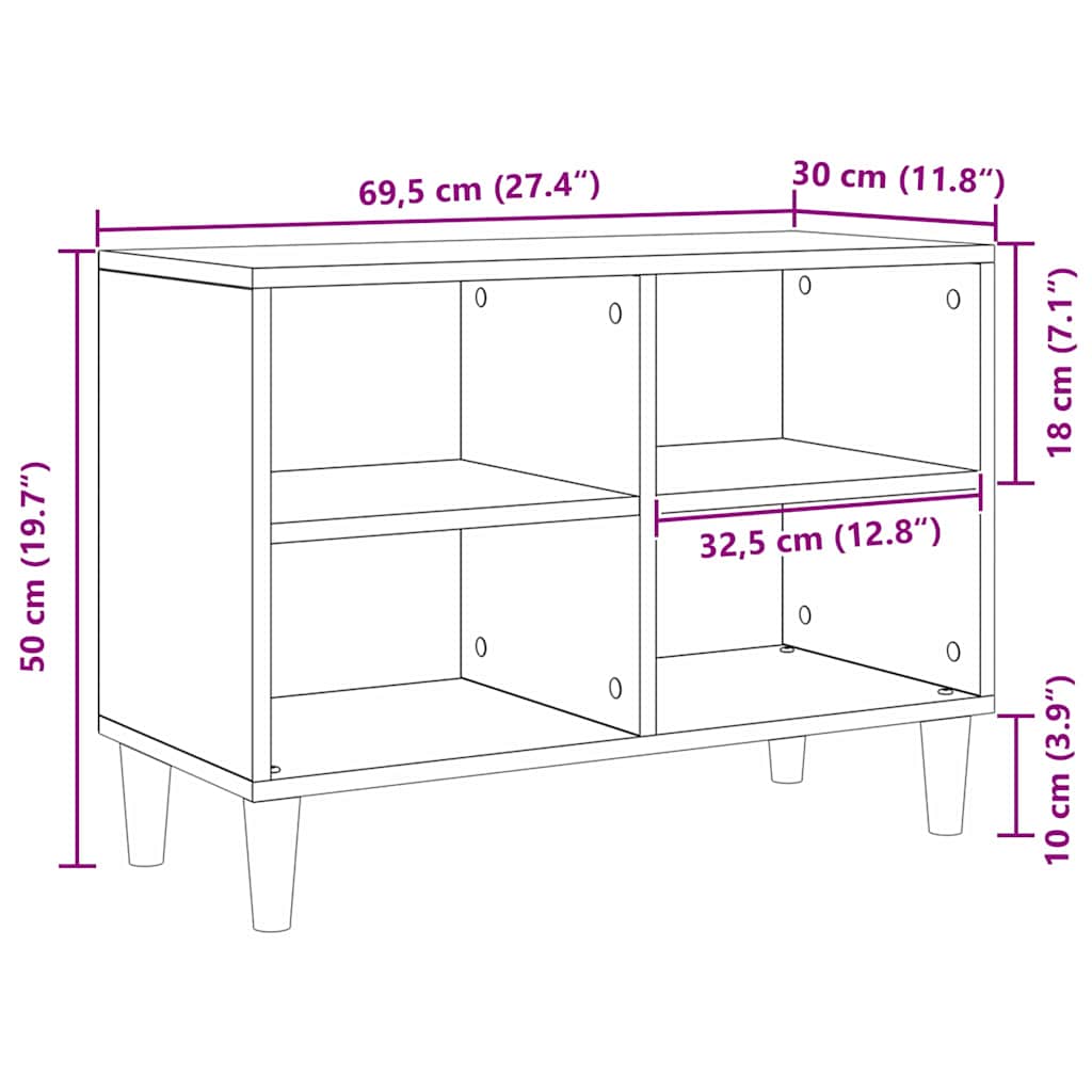 TV-kast Oud hout 69,5 x 30 x 50 cm Bewerkt hout is nu te koop bij PeponiXL, paradijselijk wonen!
