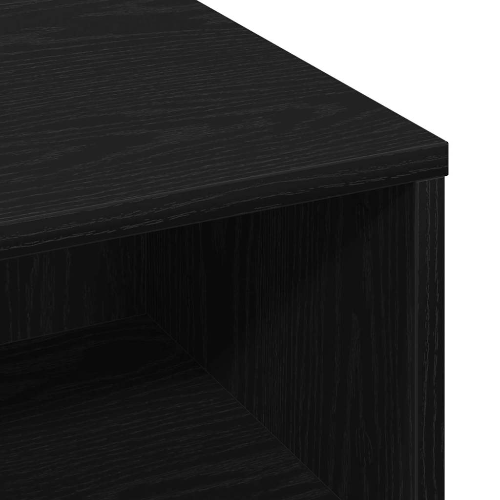Salontafel Zwart Eiken 60 x 60 x 30 cm Bewerkt hout is nu te koop bij PeponiXL, paradijselijk wonen!