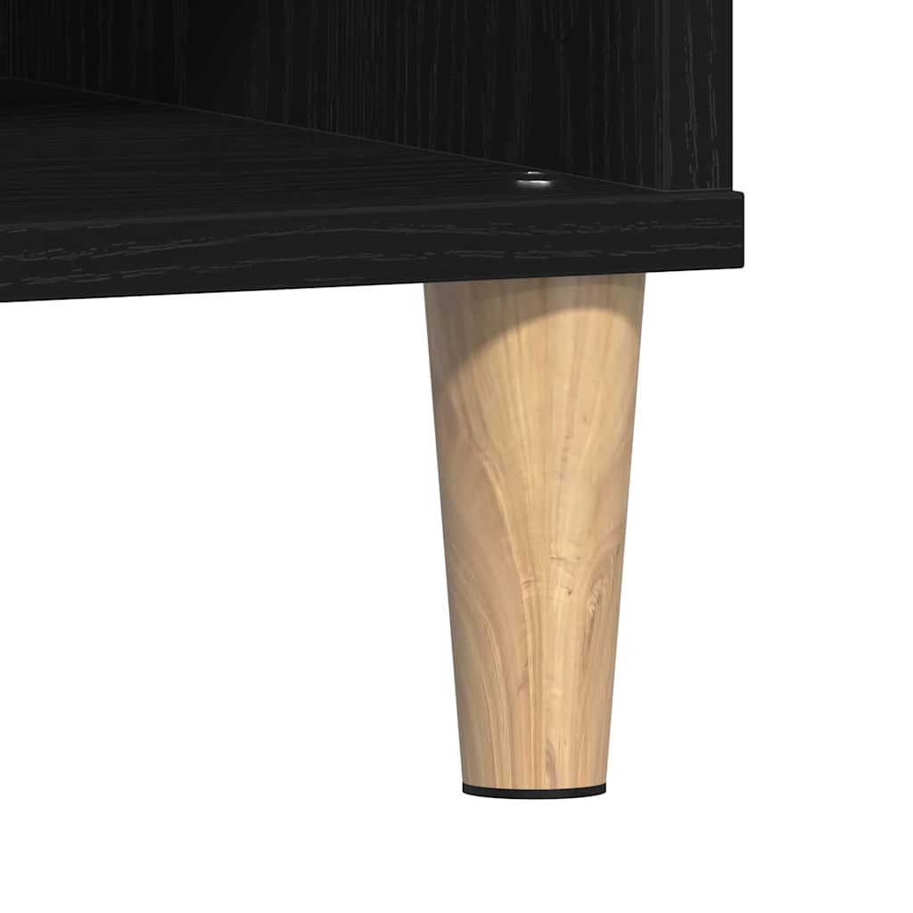 Salontafel Zwart Eiken 60 x 60 x 30 cm Bewerkt hout is nu te koop bij PeponiXL, paradijselijk wonen!