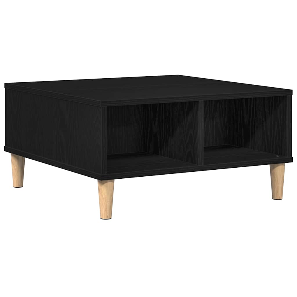 Salontafel Zwart Eiken 60 x 60 x 30 cm Bewerkt hout is nu te koop bij PeponiXL, paradijselijk wonen!