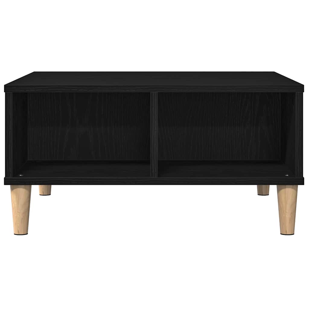 Salontafel Zwart Eiken 60 x 60 x 30 cm Bewerkt hout is nu te koop bij PeponiXL, paradijselijk wonen!