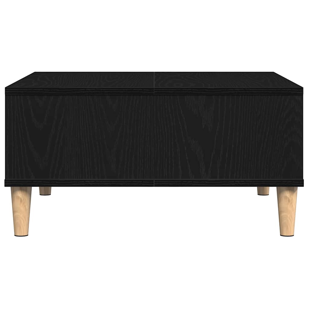 Salontafel Zwart Eiken 60 x 60 x 30 cm Bewerkt hout is nu te koop bij PeponiXL, paradijselijk wonen!