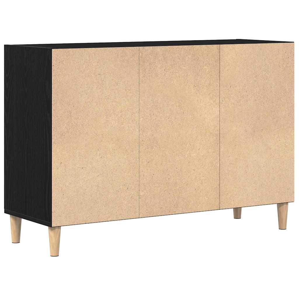 Dressoir Zwart Eiken 103,5 x 35 x 70 cm Bewerkt hout is nu te koop bij PeponiXL, paradijselijk wonen!