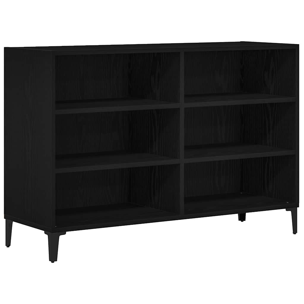 Dressoir Zwart Eiken 103,5 x 35 x 70 cm Bewerkt hout is nu te koop bij PeponiXL, paradijselijk wonen!