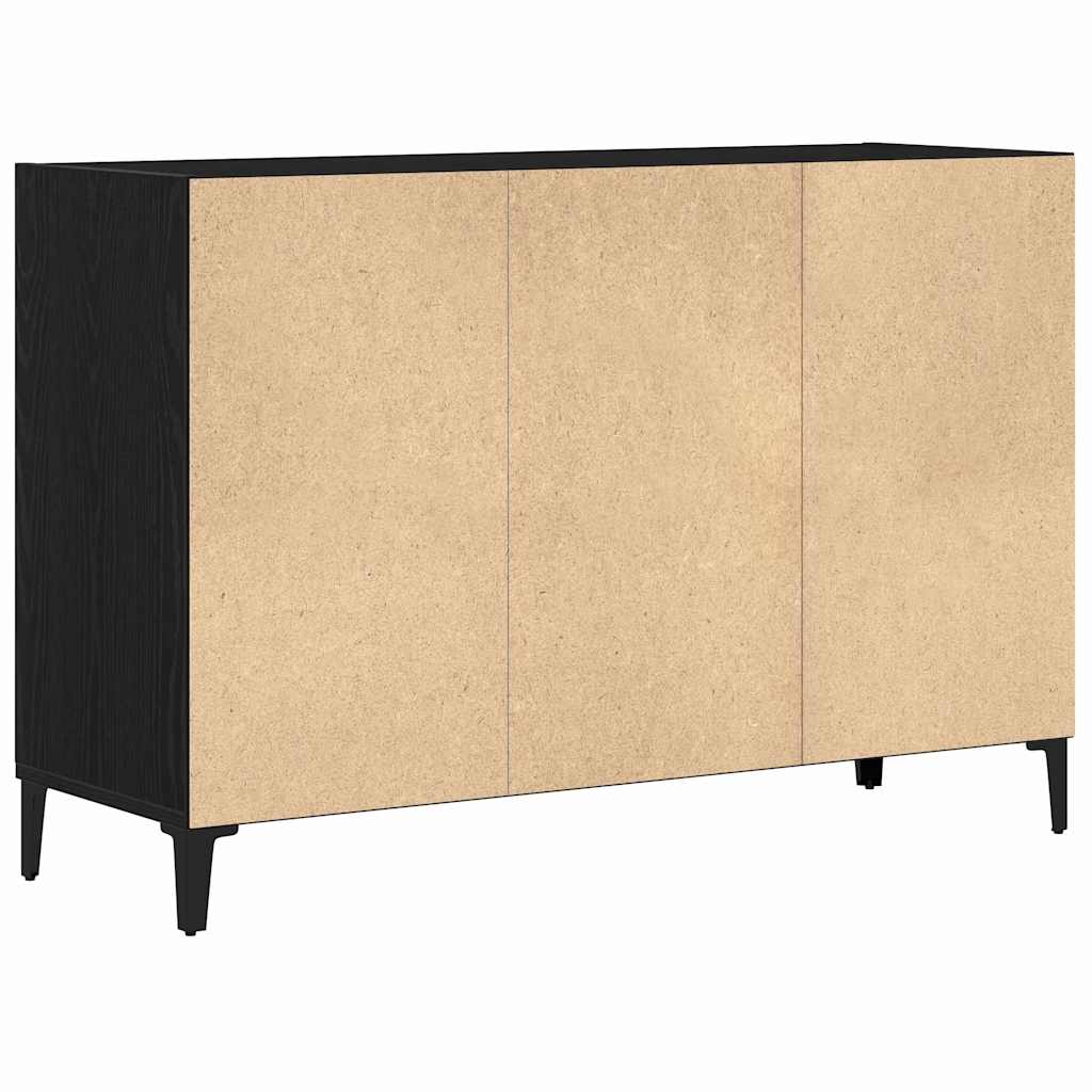 Dressoir Zwart Eiken 103,5 x 35 x 70 cm Bewerkt hout is nu te koop bij PeponiXL, paradijselijk wonen!