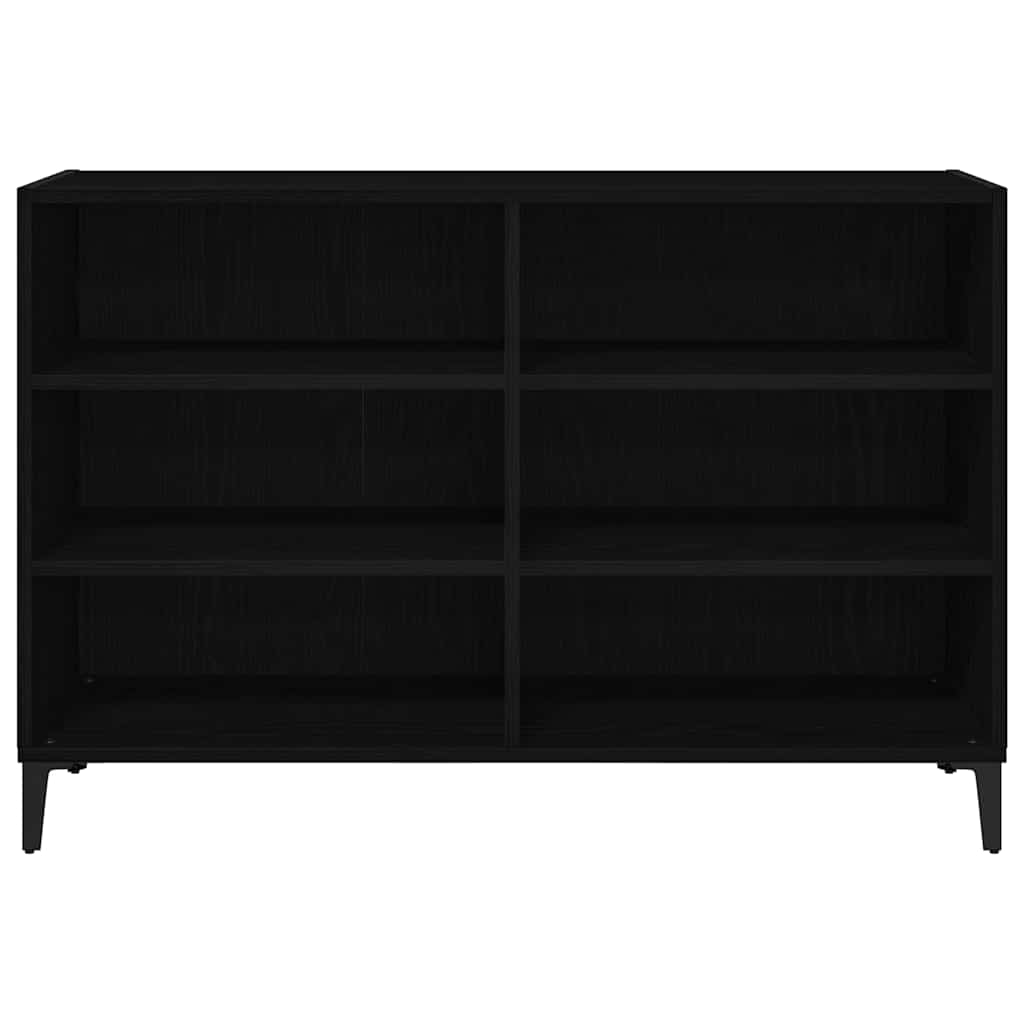 Dressoir Zwart Eiken 103,5 x 35 x 70 cm Bewerkt hout is nu te koop bij PeponiXL, paradijselijk wonen!