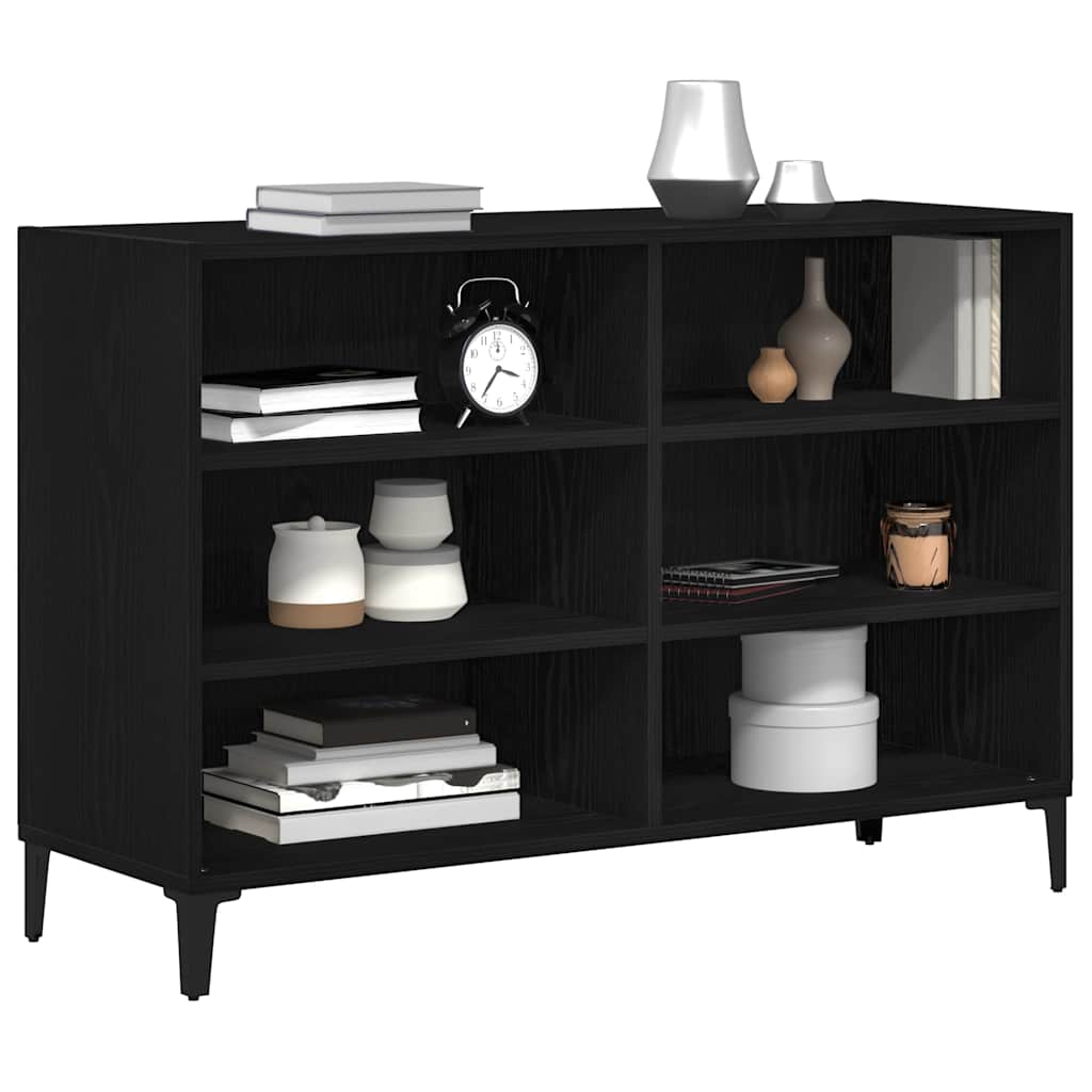 Dressoir Zwart Eiken 103,5 x 35 x 70 cm Bewerkt hout is nu te koop bij PeponiXL, paradijselijk wonen!