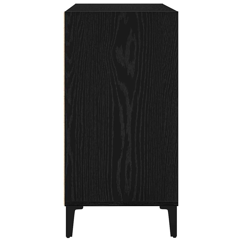 Dressoir Zwart Eiken 103,5 x 35 x 70 cm Bewerkt hout is nu te koop bij PeponiXL, paradijselijk wonen!