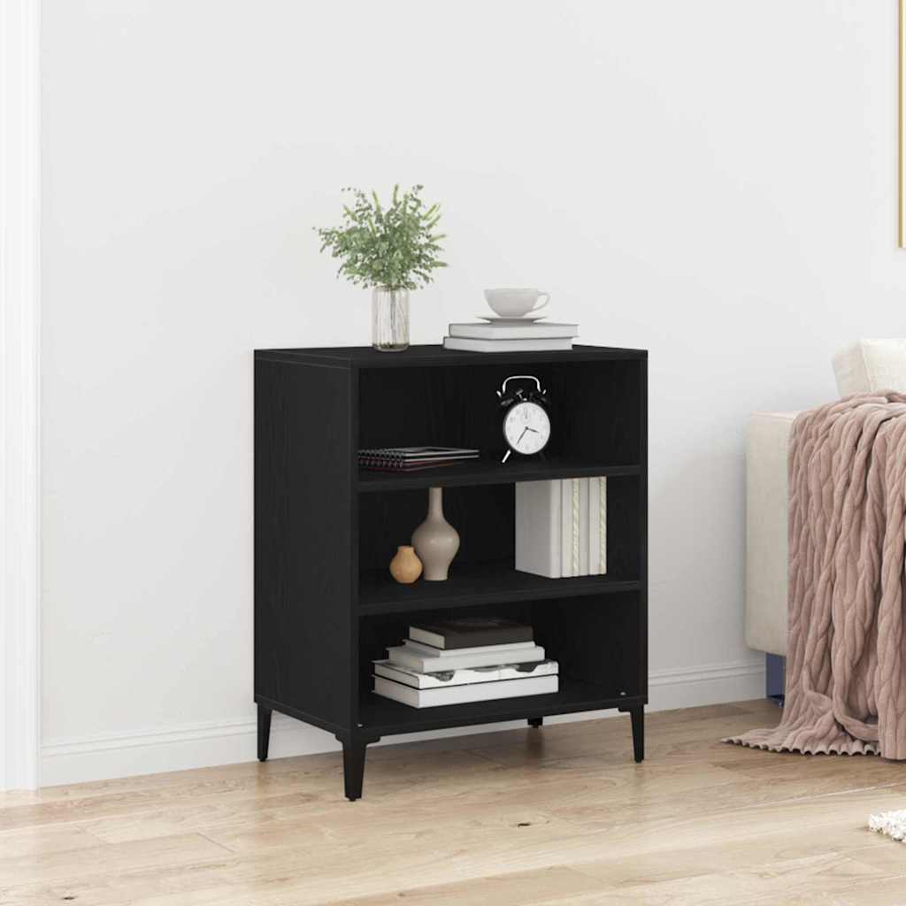 Dressoir Zwart Eiken 57 x 35 x 70 cm Bewerkt hout is nu te koop bij PeponiXL, paradijselijk wonen!