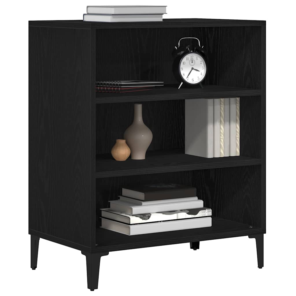 Dressoir Zwart Eiken 57 x 35 x 70 cm Bewerkt hout is nu te koop bij PeponiXL, paradijselijk wonen!