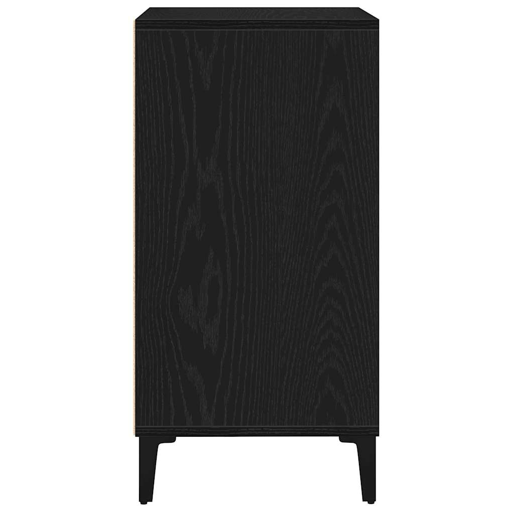 Dressoir Zwart Eiken 57 x 35 x 70 cm Bewerkt hout is nu te koop bij PeponiXL, paradijselijk wonen!
