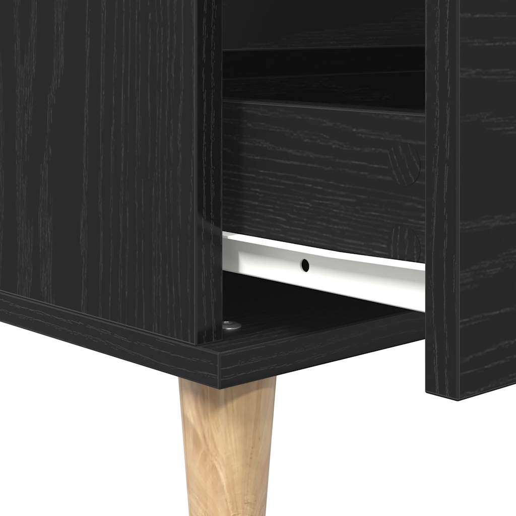 Dressoir met lade Zwart Eiken 60 x 35 x 70 cm Bewerkt hout is nu te koop bij PeponiXL, paradijselijk wonen!