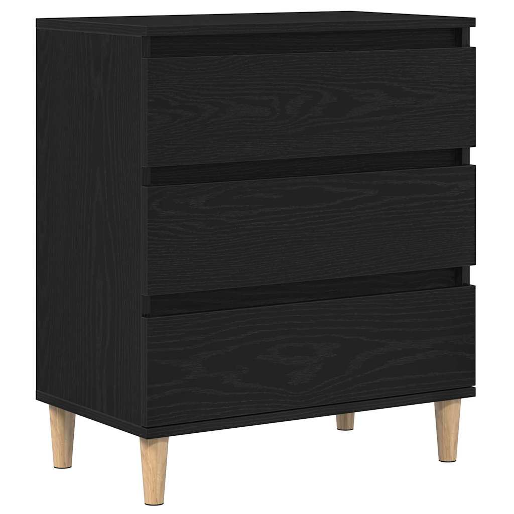 Dressoir met lade Zwart Eiken 60 x 35 x 70 cm Bewerkt hout is nu te koop bij PeponiXL, paradijselijk wonen!