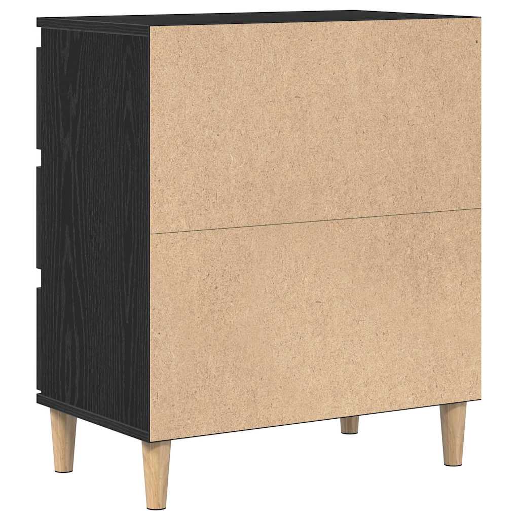 Dressoir met lade Zwart Eiken 60 x 35 x 70 cm Bewerkt hout is nu te koop bij PeponiXL, paradijselijk wonen!