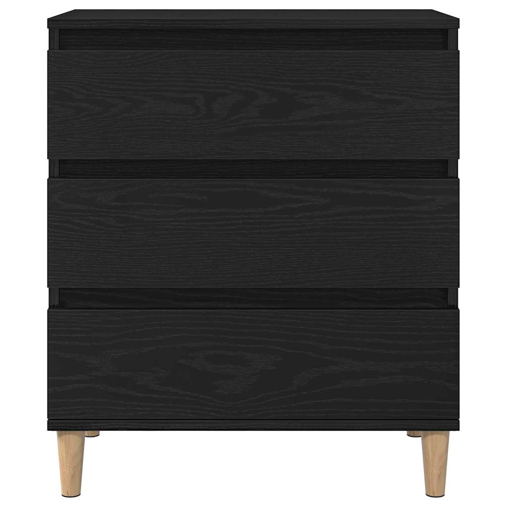 Dressoir met lade Zwart Eiken 60 x 35 x 70 cm Bewerkt hout is nu te koop bij PeponiXL, paradijselijk wonen!