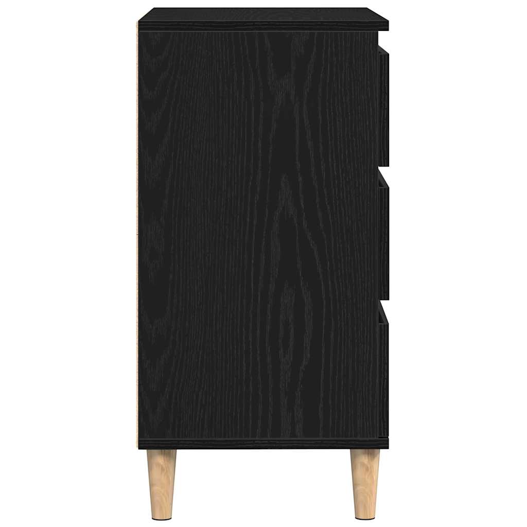 Dressoir met lade Zwart Eiken 60 x 35 x 70 cm Bewerkt hout is nu te koop bij PeponiXL, paradijselijk wonen!