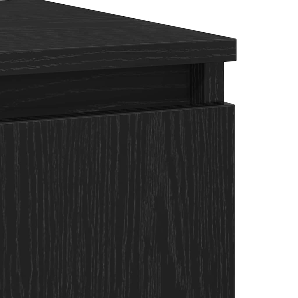 Dressoir met lade Zwart Eiken 60 x 35 x 70 cm Bewerkt hout is nu te koop bij PeponiXL, paradijselijk wonen!