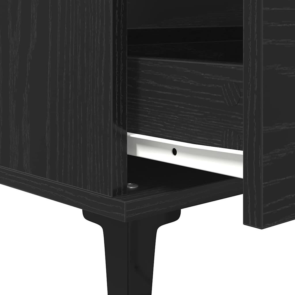 Dressoir met lade Zwart Eiken 60 x 35 x 70 cm Bewerkt hout is nu te koop bij PeponiXL, paradijselijk wonen!