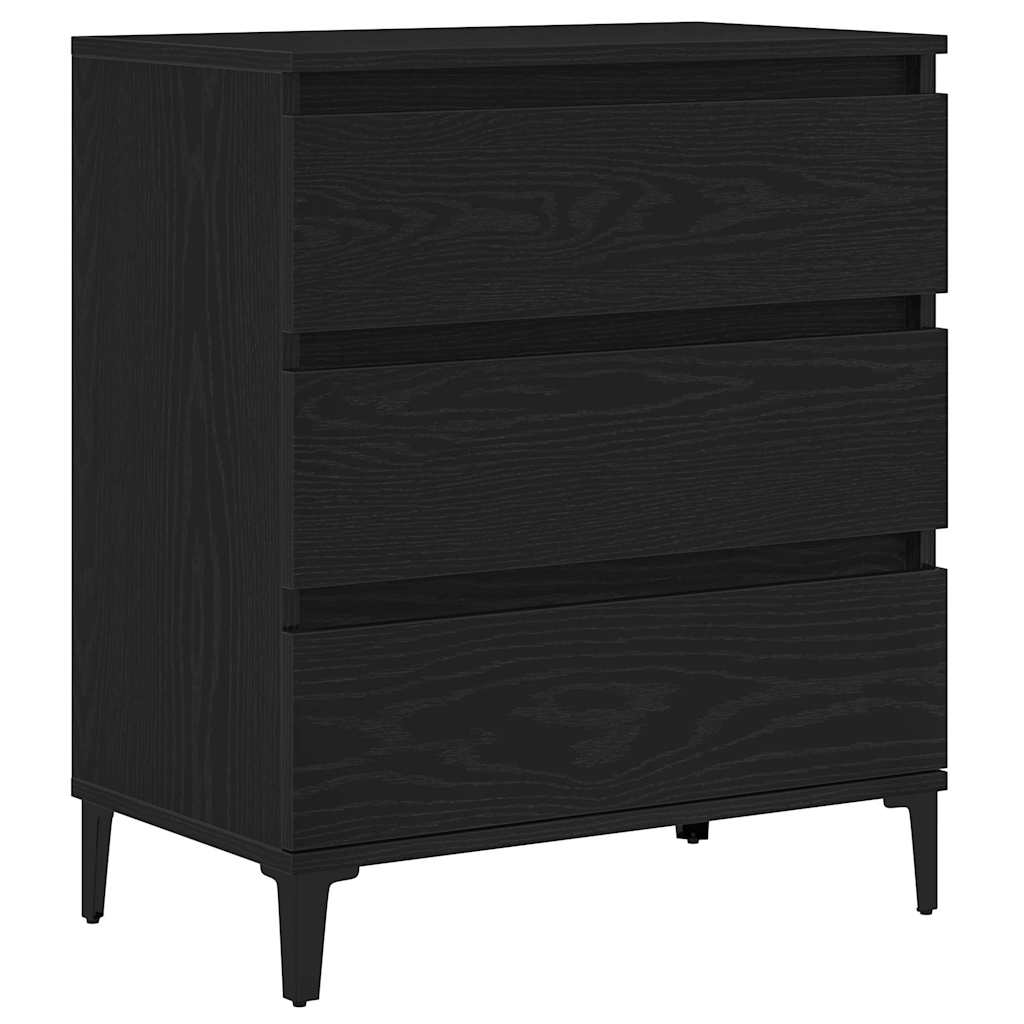 Dressoir met lade Zwart Eiken 60 x 35 x 70 cm Bewerkt hout is nu te koop bij PeponiXL, paradijselijk wonen!