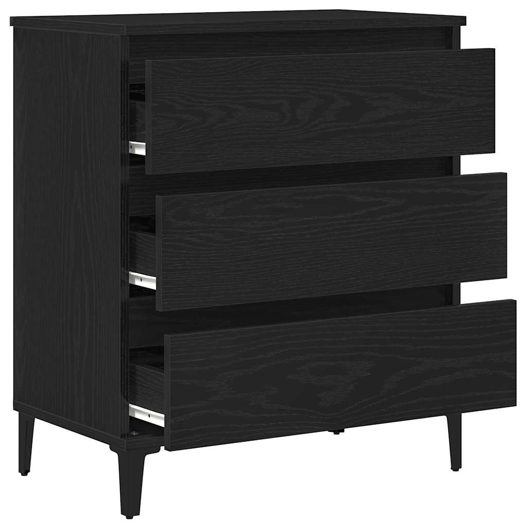 Dressoir met lade Zwart Eiken 60 x 35 x 70 cm Bewerkt hout is nu te koop bij PeponiXL, paradijselijk wonen!