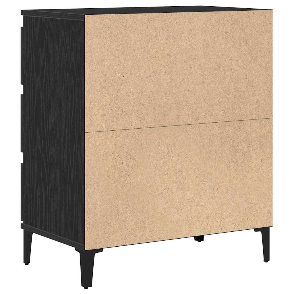 Dressoir met lade Zwart Eiken 60 x 35 x 70 cm Bewerkt hout is nu te koop bij PeponiXL, paradijselijk wonen!