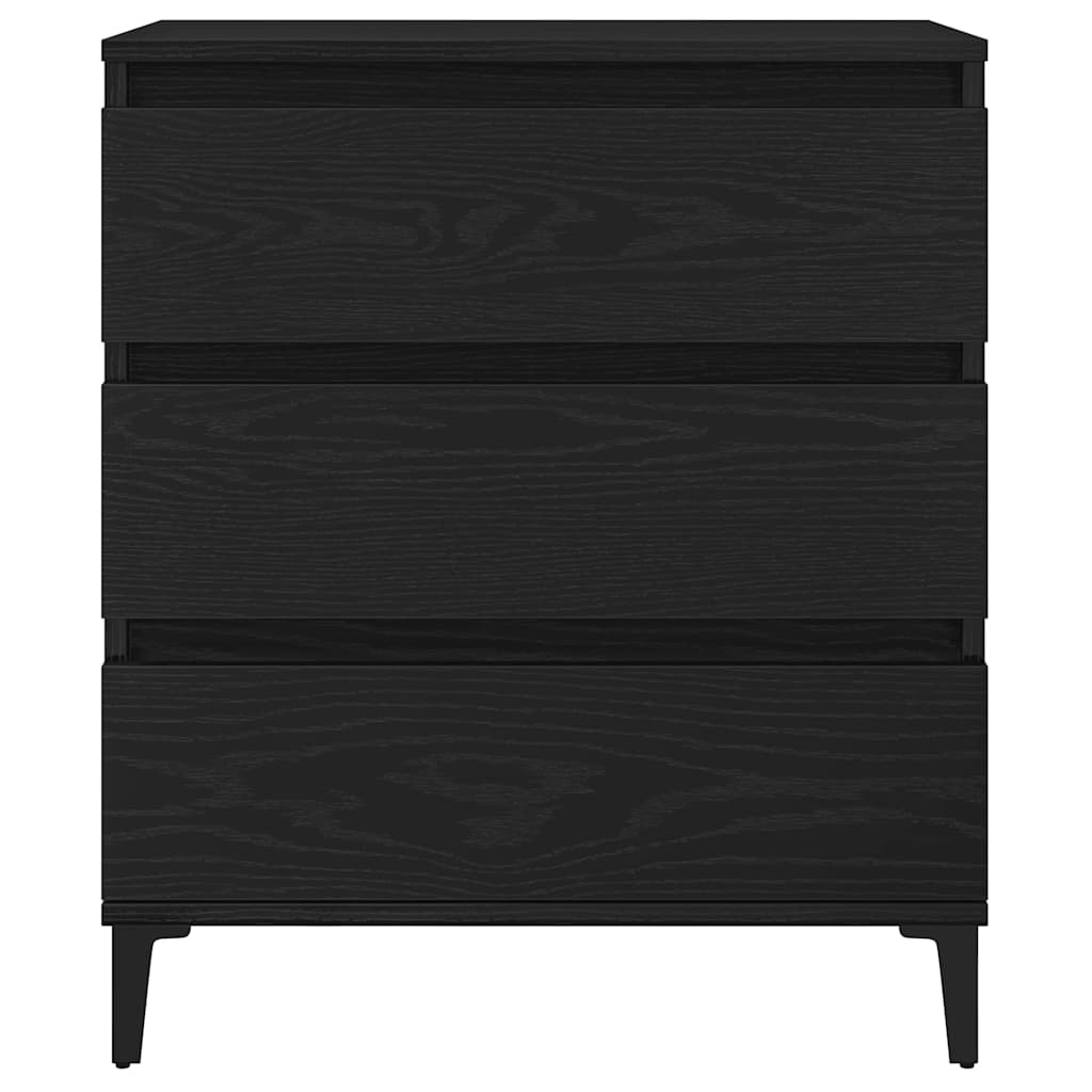 Dressoir met lade Zwart Eiken 60 x 35 x 70 cm Bewerkt hout is nu te koop bij PeponiXL, paradijselijk wonen!