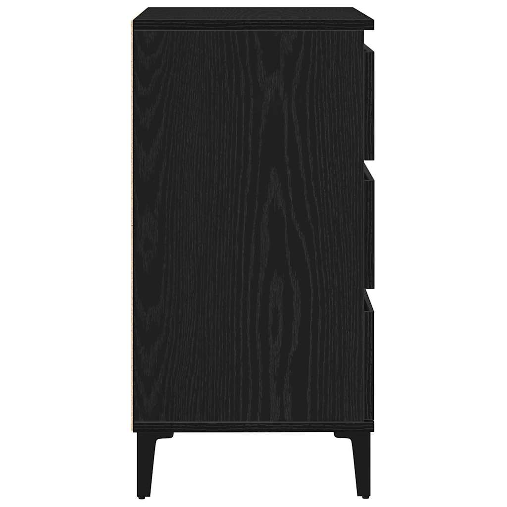 Dressoir met lade Zwart Eiken 60 x 35 x 70 cm Bewerkt hout is nu te koop bij PeponiXL, paradijselijk wonen!