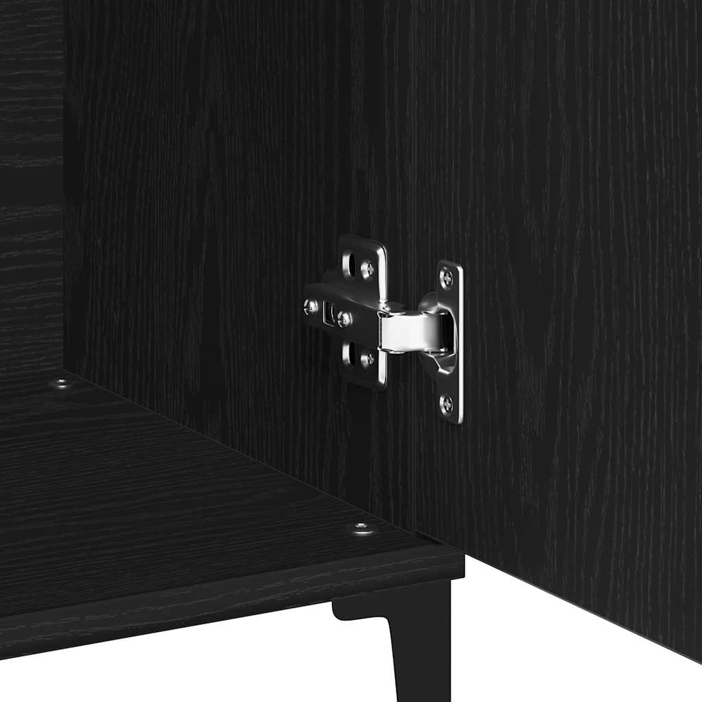 Dressoir met lade Zwart Eiken 104 x 35 x 70 cm Bewerkt hout is nu te koop bij PeponiXL, paradijselijk wonen!