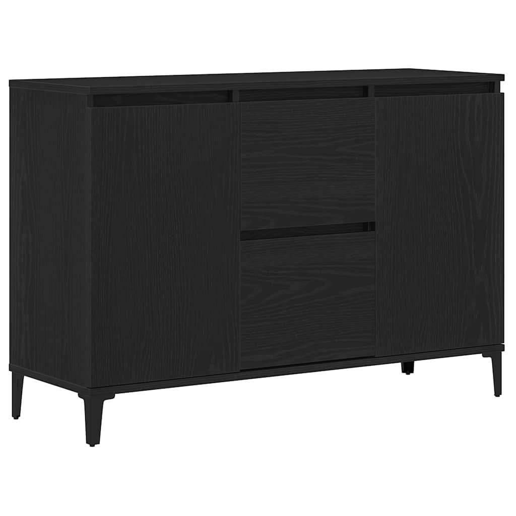 Dressoir met lade Zwart Eiken 104 x 35 x 70 cm Bewerkt hout is nu te koop bij PeponiXL, paradijselijk wonen!