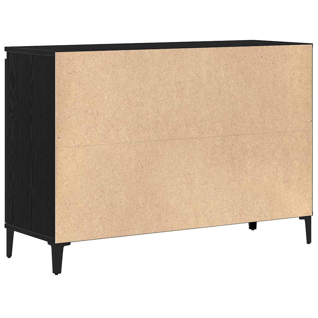 Dressoir met lade Zwart Eiken 104 x 35 x 70 cm Bewerkt hout is nu te koop bij PeponiXL, paradijselijk wonen!