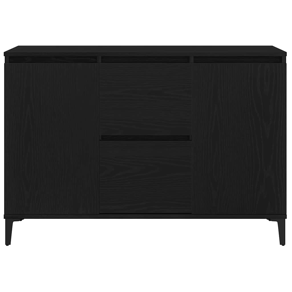 Dressoir met lade Zwart Eiken 104 x 35 x 70 cm Bewerkt hout is nu te koop bij PeponiXL, paradijselijk wonen!