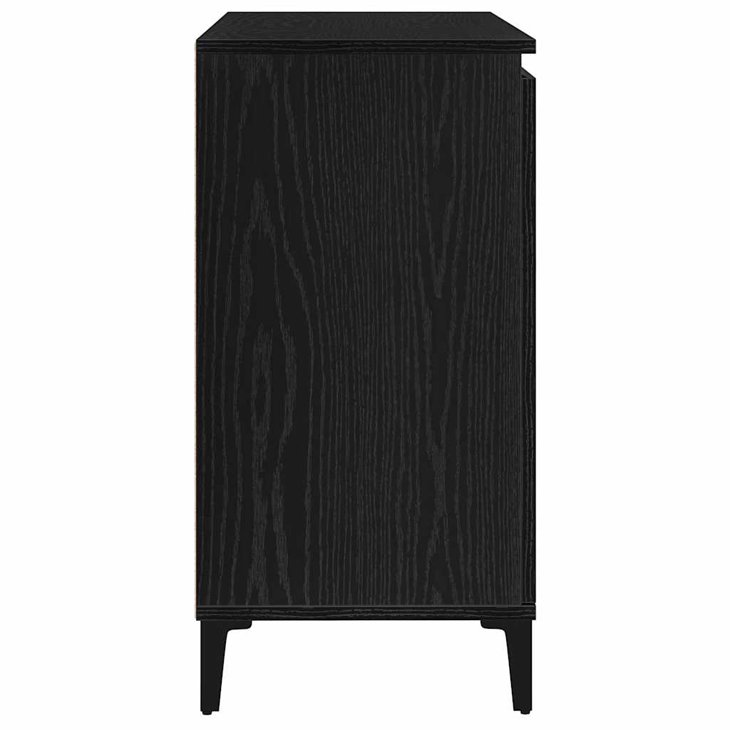 Dressoir met lade Zwart Eiken 104 x 35 x 70 cm Bewerkt hout is nu te koop bij PeponiXL, paradijselijk wonen!
